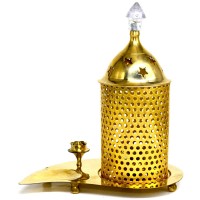 Brass Akhanda Diya with Agarbathi Stand 